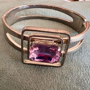3 FOR $30: Silver plated Bracelet with Purple Gemstone